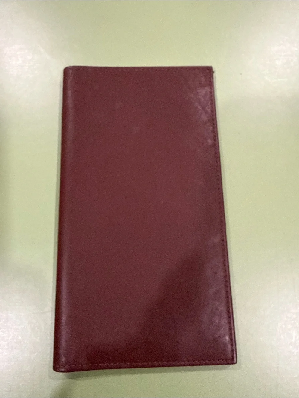 Leather Long Wallet Organizer in Burgundy